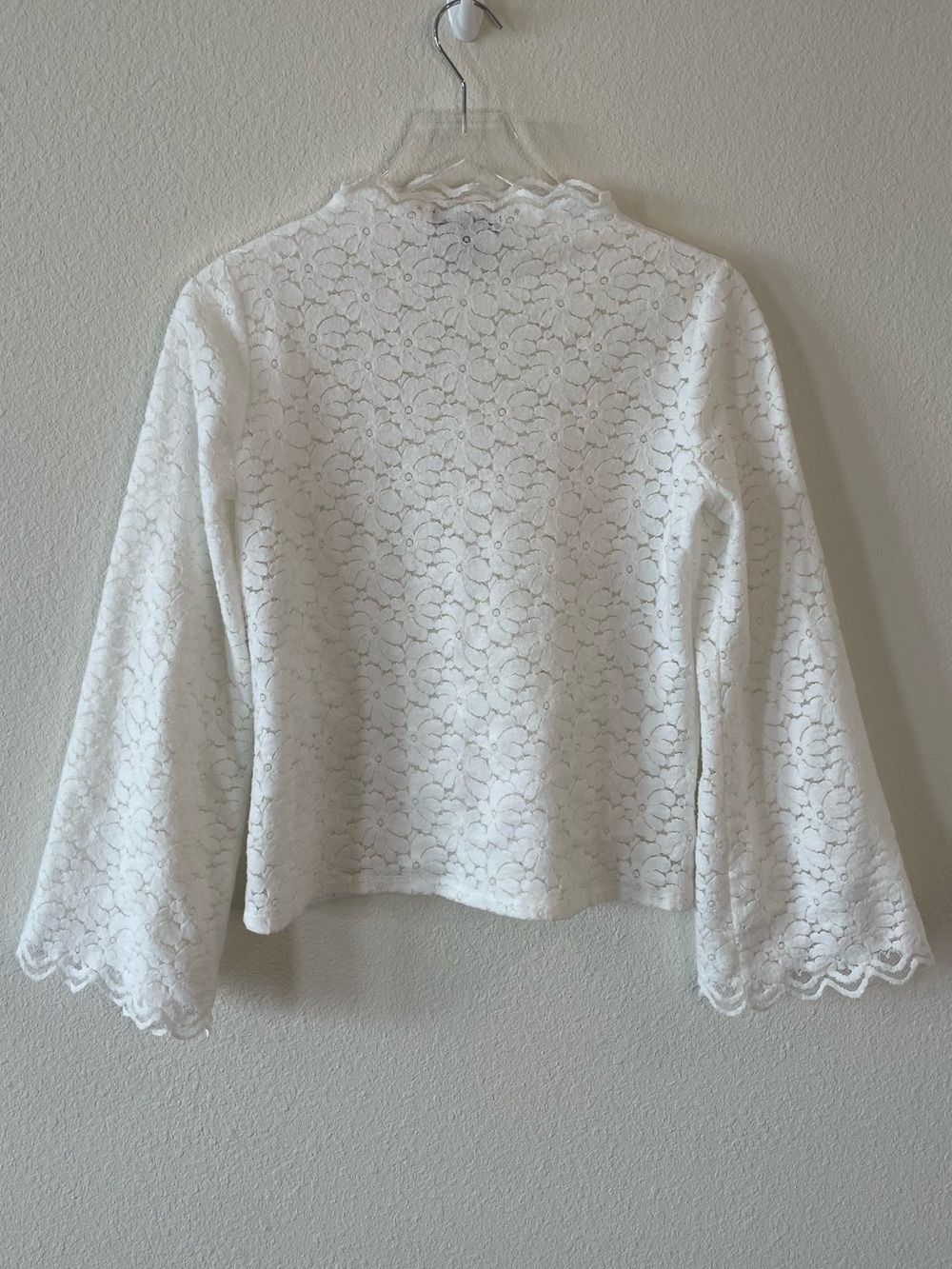 Banana Republic White Lace Bell Sleeve Top